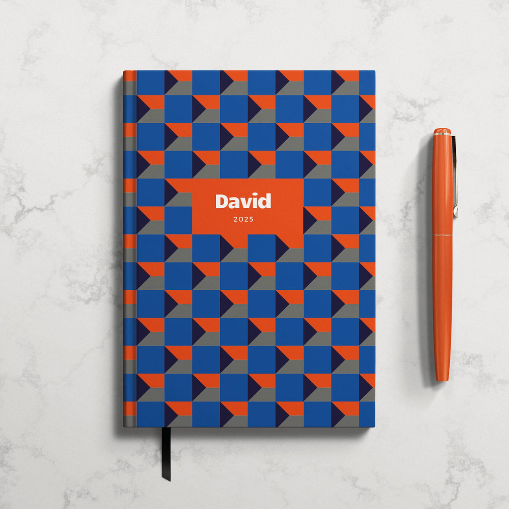 Personalised Geometric 2025 Weekly Diary (A5)