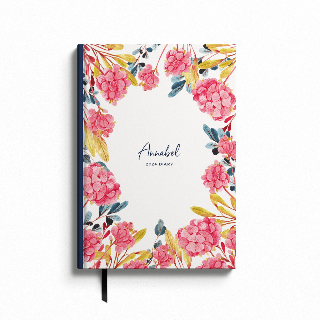 Personalised Hydrangea 2024 Weekly Diary (A5)