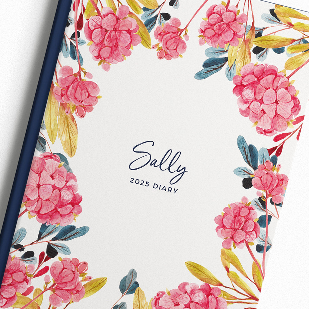 Personalised Hydrangea 2025 Weekly Diary (A5)