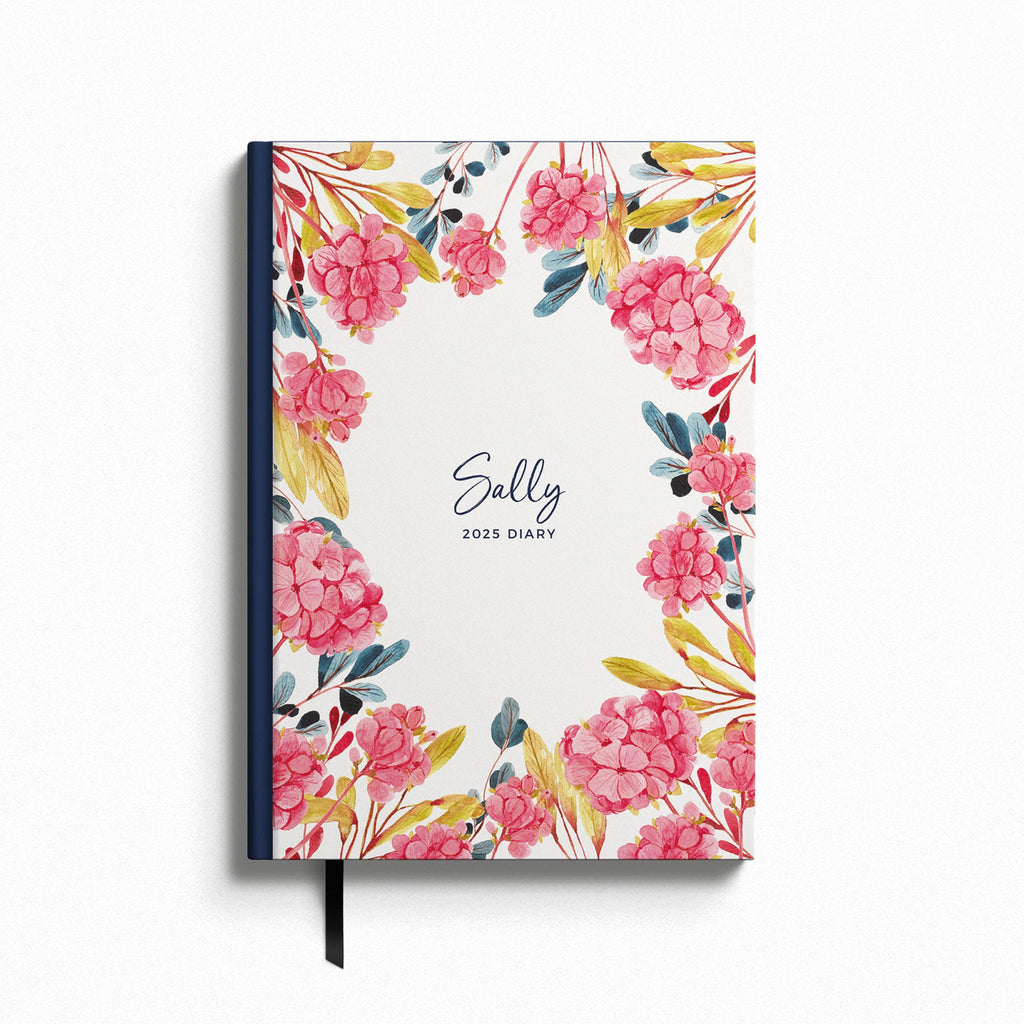 Personalised Hydrangea 2025 Weekly Diary (A5)