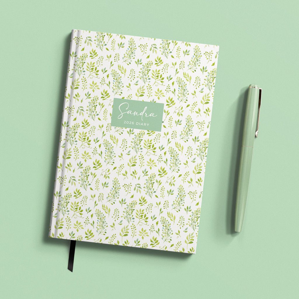 Personalised Leafy Green Botanical 2026 Diary
