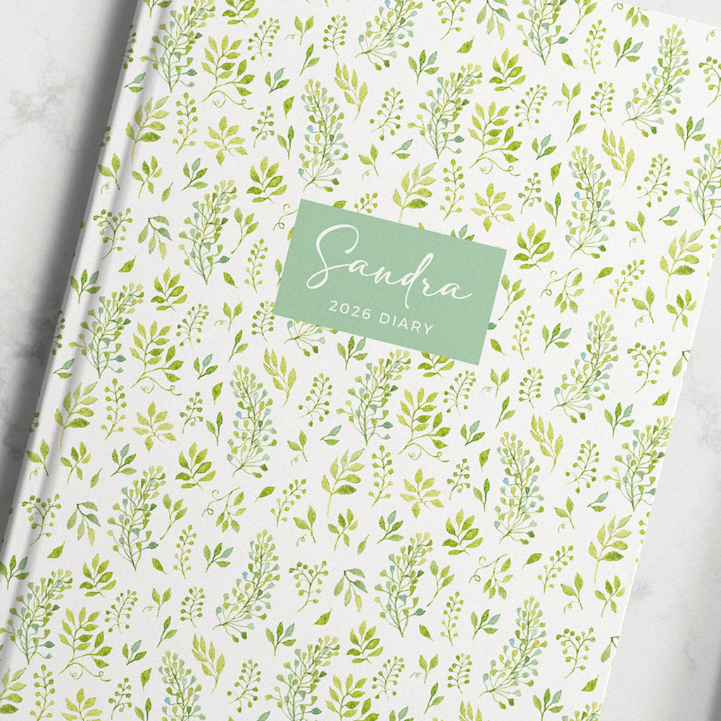 Personalised Leafy Green Botanical 2026 Diary