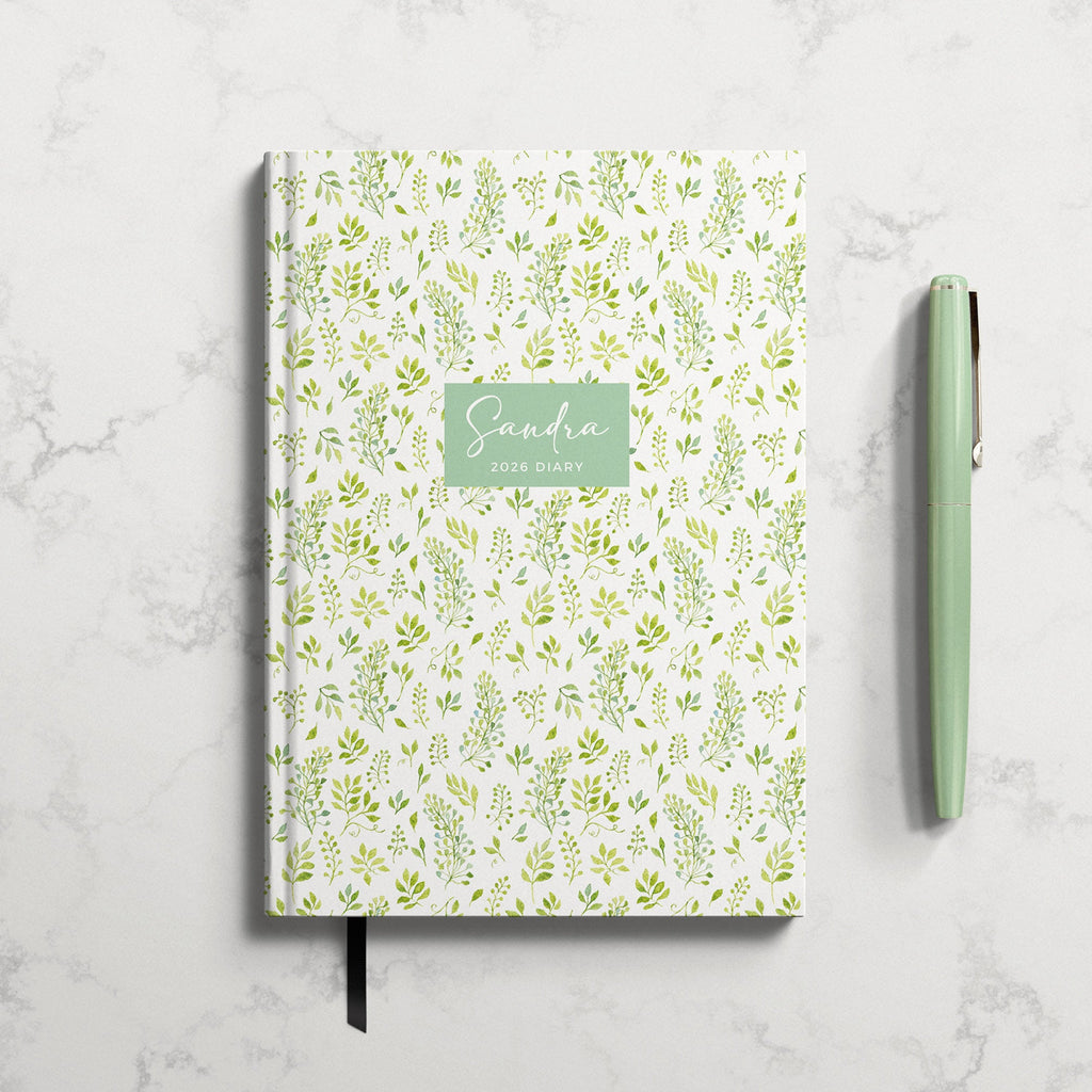 Personalised Leafy Green Botanical 2026 Diary