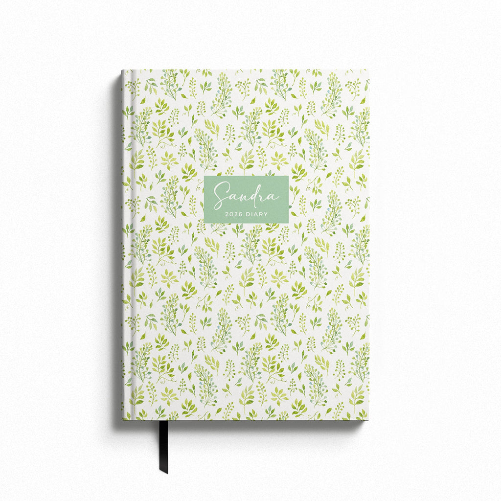 Personalised Leafy Green Botanical 2026 Diary
