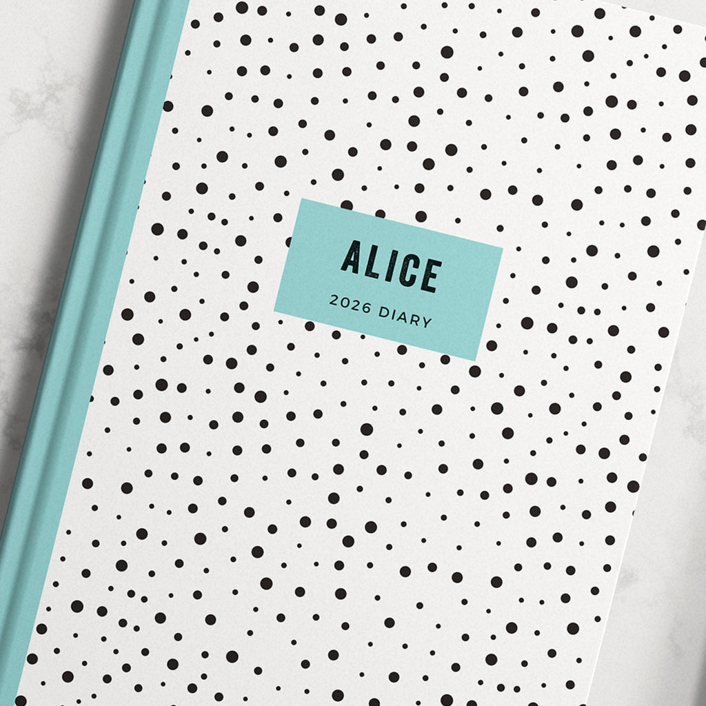 Personalised Monochrome Dotty 2026 Diary