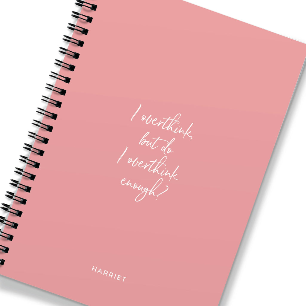 Personalised Pink Overthink Spiral Notebook (A5)