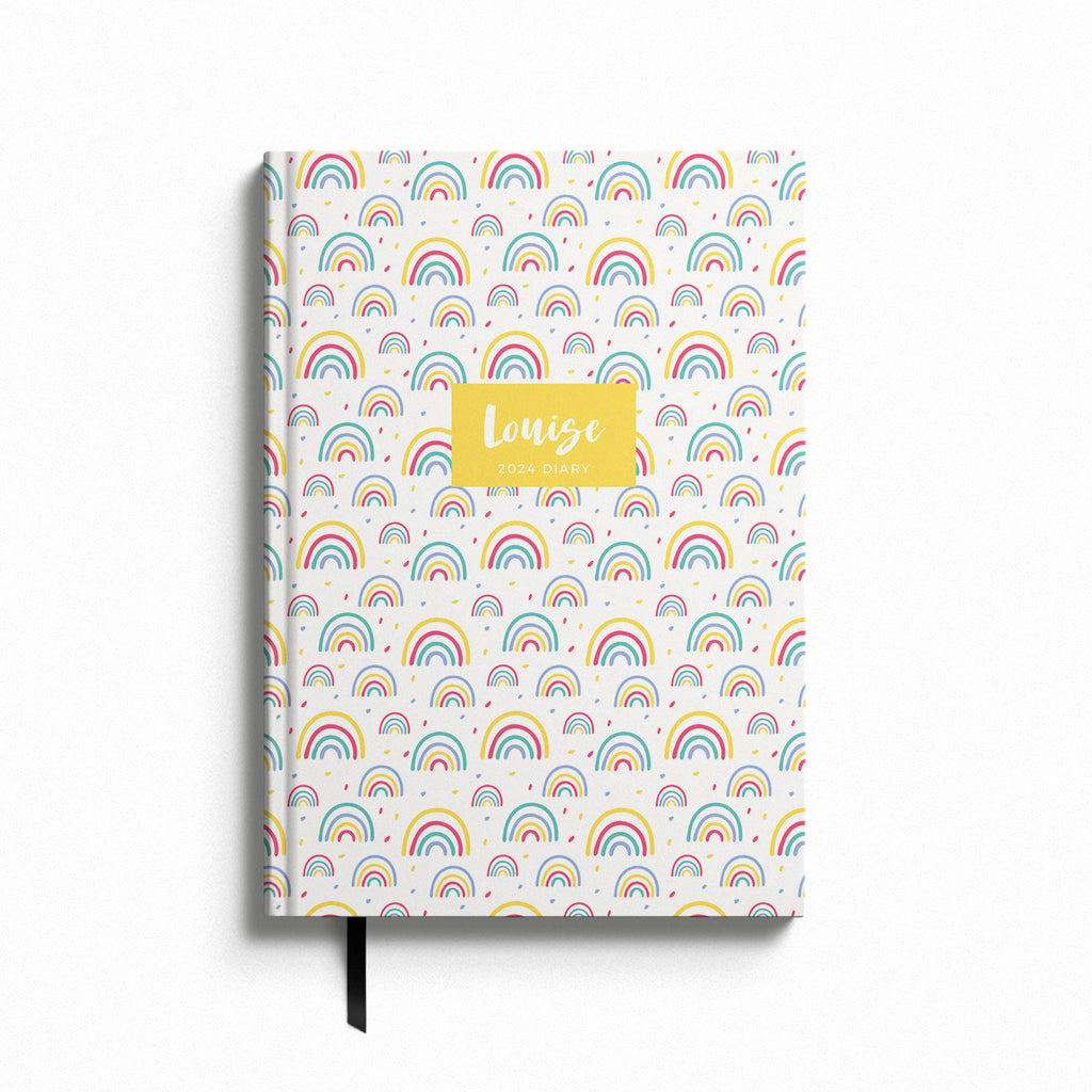 Personalised Rainbow 2024 Weekly Diary (A5)