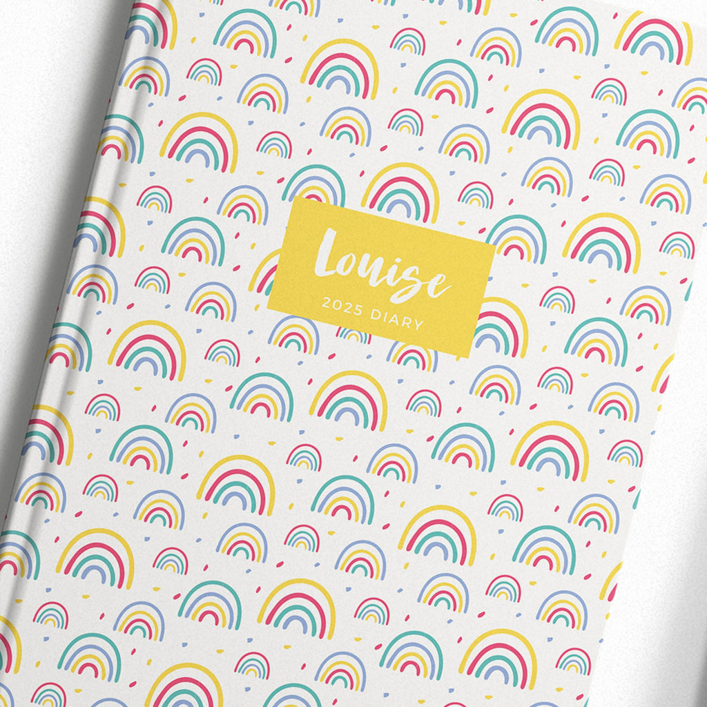 Personalised Rainbow 2025 Weekly Diary (A5)