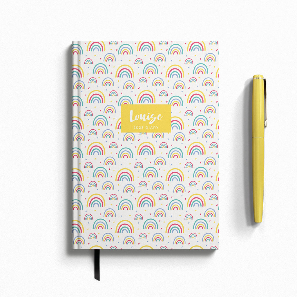 Personalised Rainbow 2025 Weekly Diary (A5)