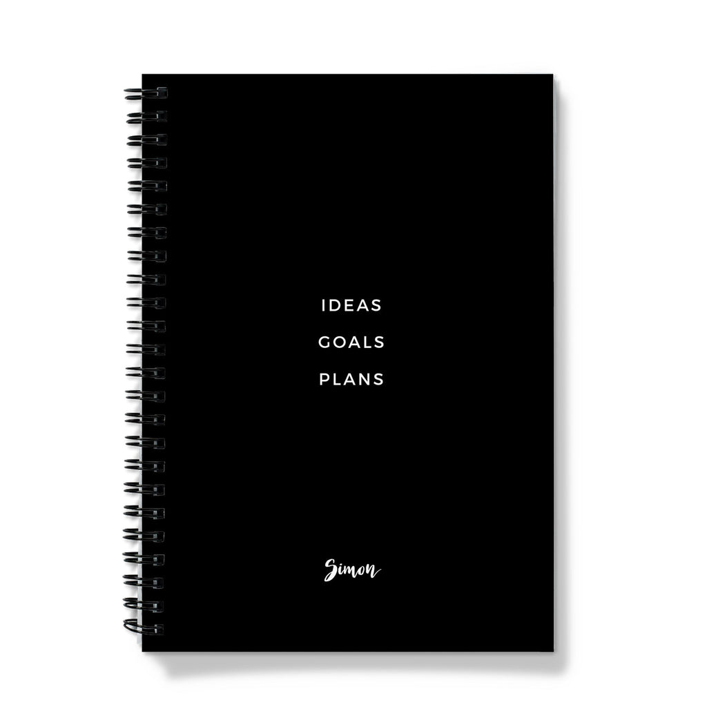 Personalised Spiral Notebook - Ideas Goals Plans Quote (A5) Personalised Name / Lined