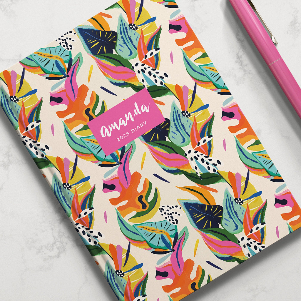 Personalised Tropical 2025 Weekly Diary (A5)