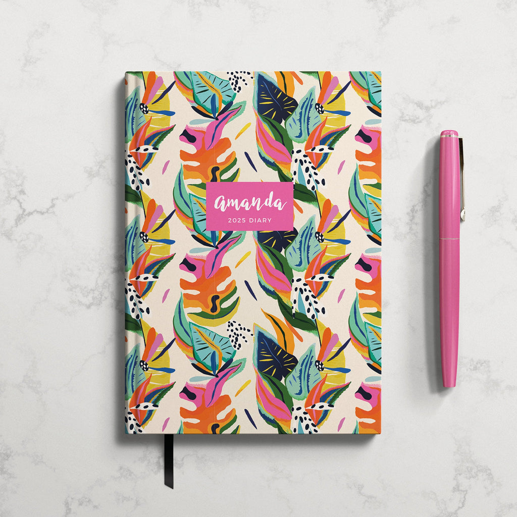 Personalised Tropical 2025 Weekly Diary (A5)