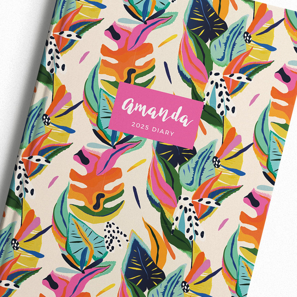 Personalised Tropical 2025 Weekly Diary (A5)