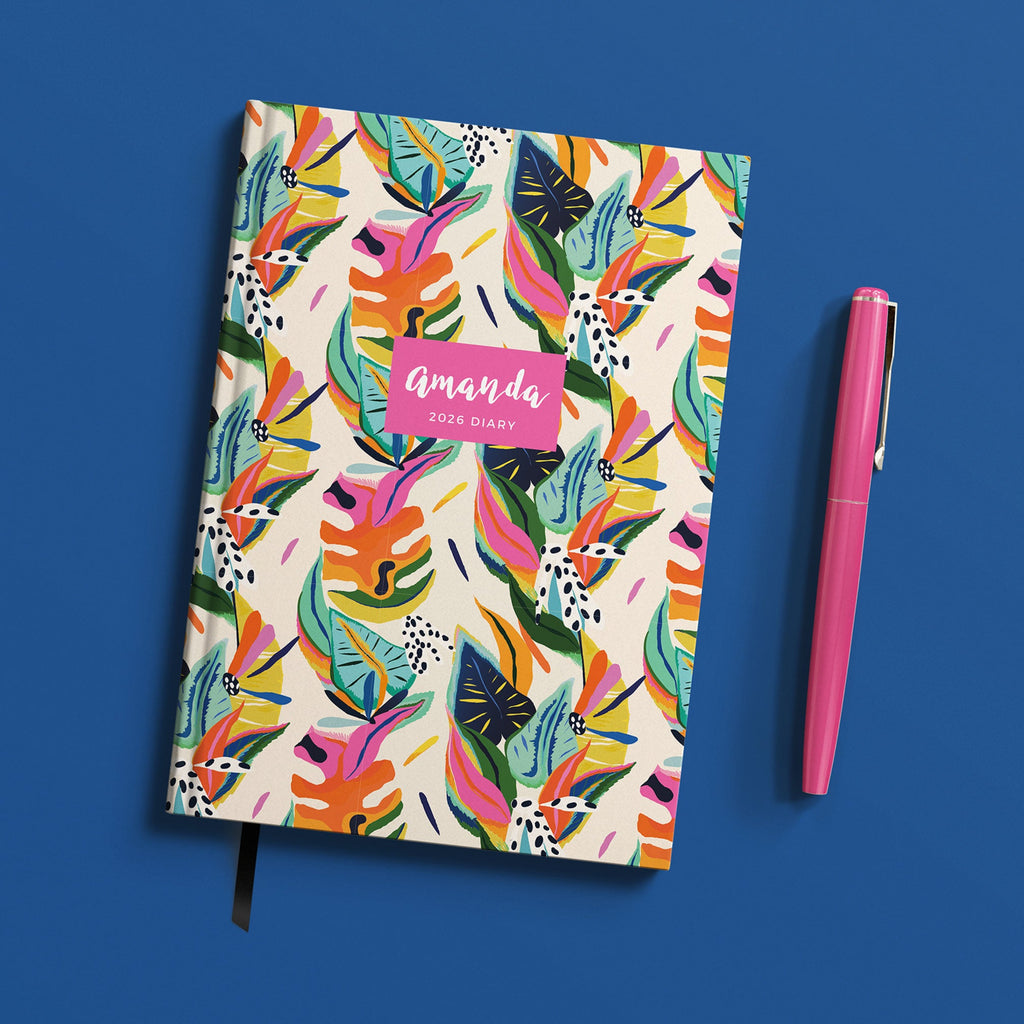 Personalised Tropical 2026 Diary