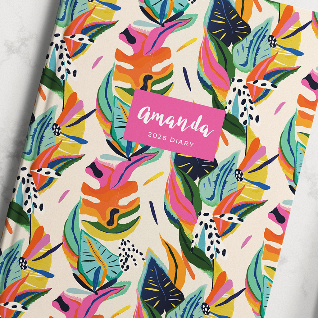 Personalised Tropical 2026 Diary