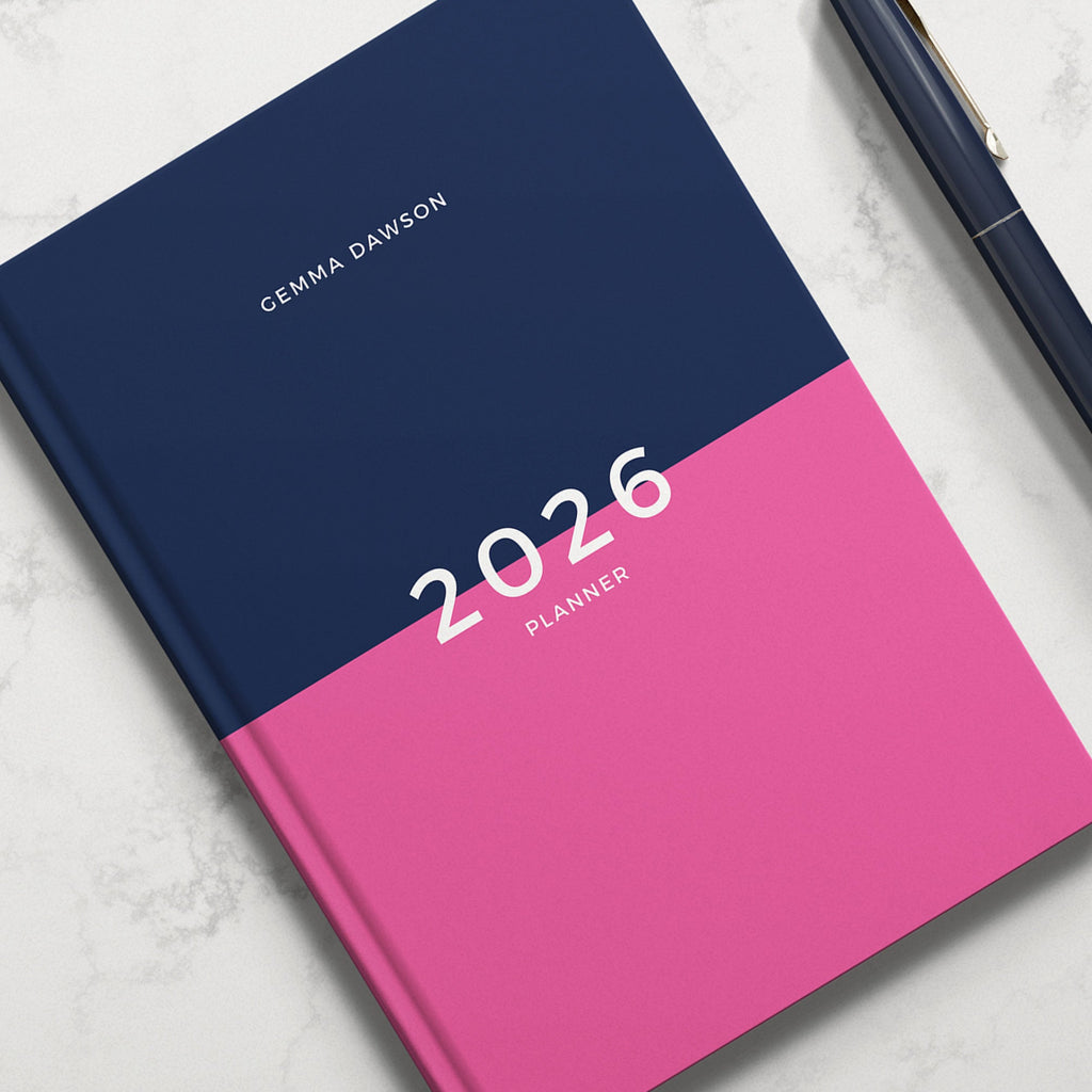 Personalised Two Tone Pink 2026 Diary