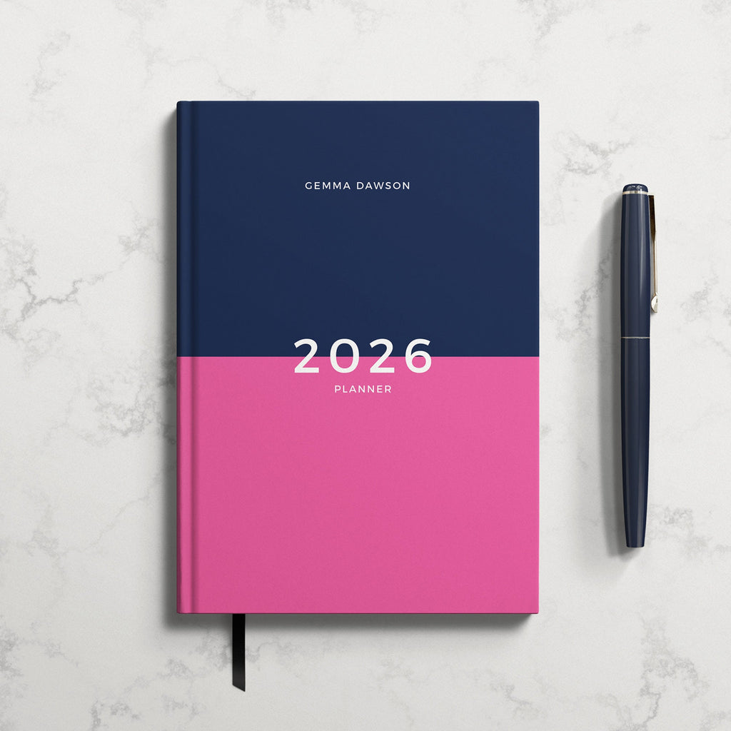 Personalised Two Tone Pink 2026 Diary