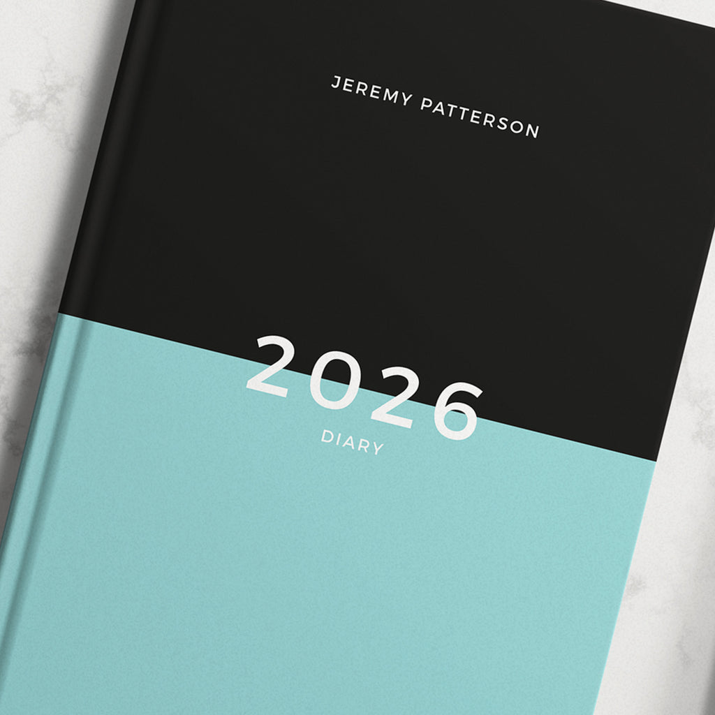Personalised Two Tone Teal 2026 Diary