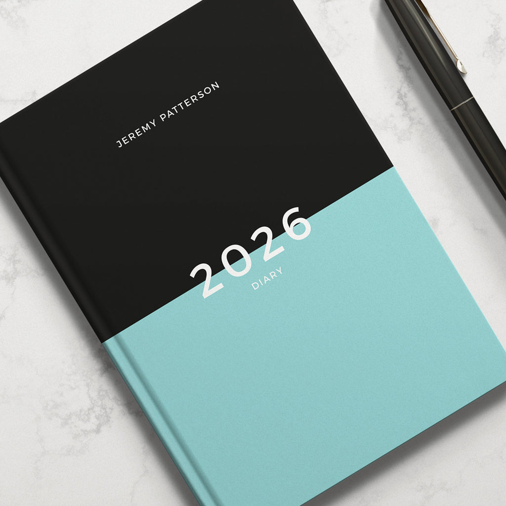 Personalised Two Tone Teal 2026 Diary