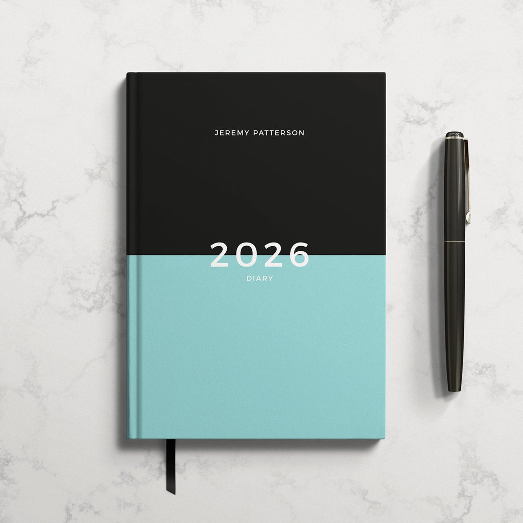 Personalised Two Tone Teal 2026 Diary
