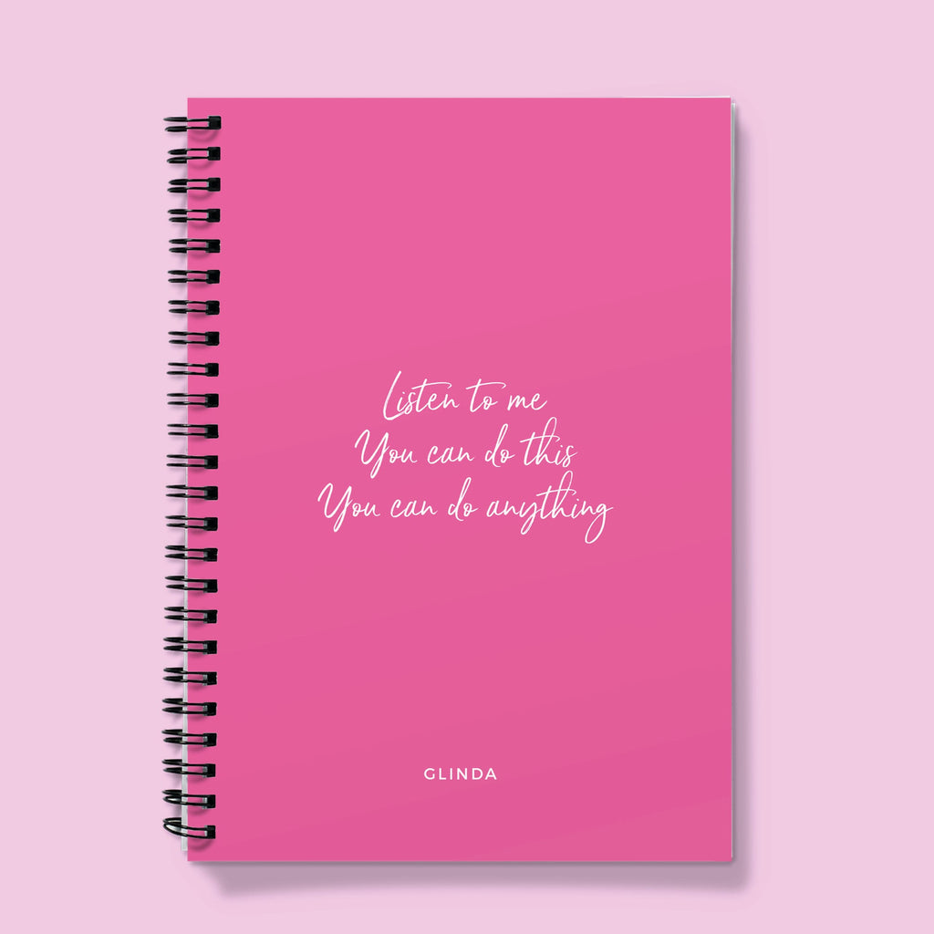 Personalised Wickedly Pink Spiral Notebook (A5)