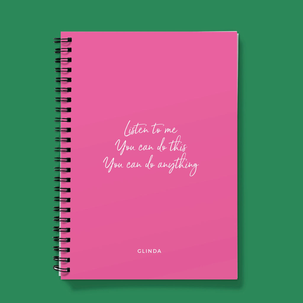 Personalised Wickedly Pink Spiral Notebook (A5)