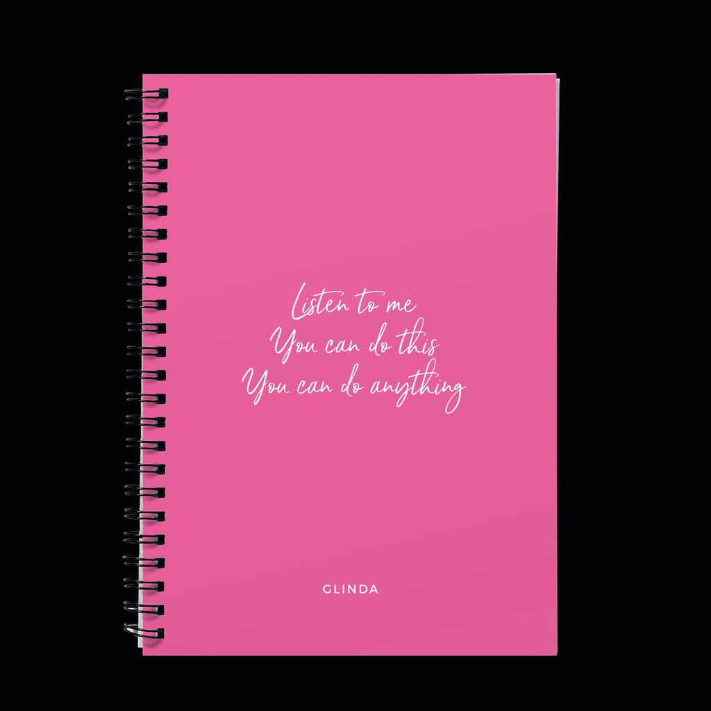 Personalised Wickedly Pink Spiral Notebook (A5)