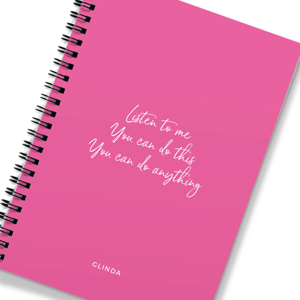 Personalised Wickedly Pink Spiral Notebook (A5)