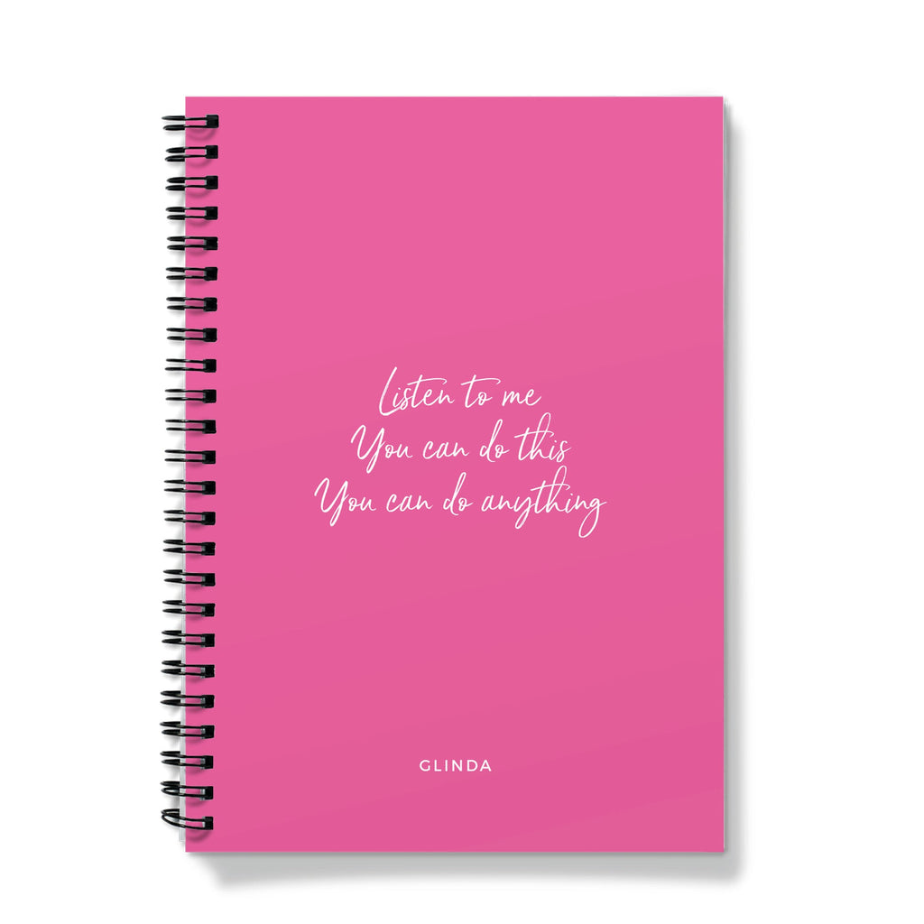 Personalised Wickedly Pink Spiral Notebook (A5) Personalised Name / Lined
