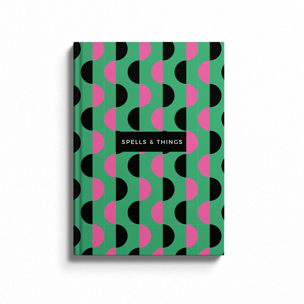 Personalised Wickedly Wonderful Pink and Green Hardback Notebook