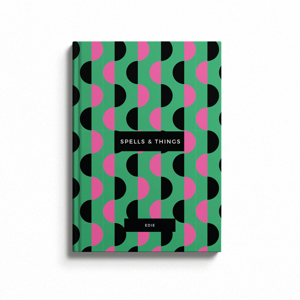 Personalised Wickedly Wonderful Pink and Green Hardback Notebook Blank / Standard text only