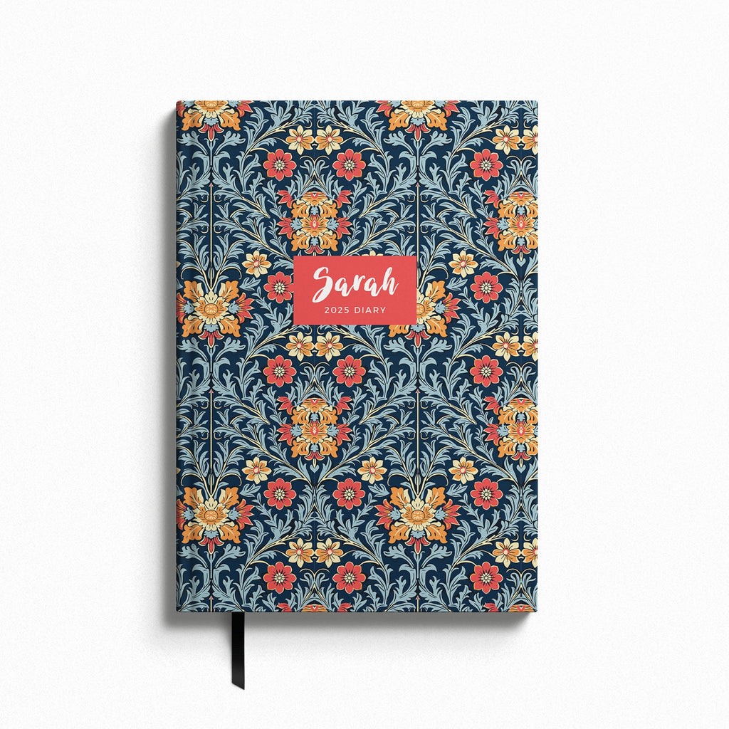 Personalised William Morris Style 2025 Weekly Diary (A5)