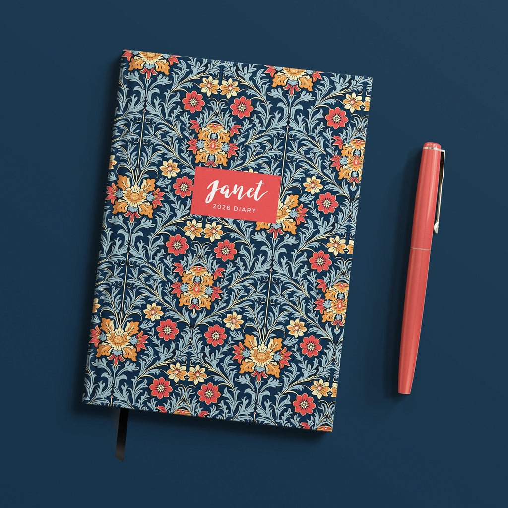 Personalised William Morris Style 2026 Diary