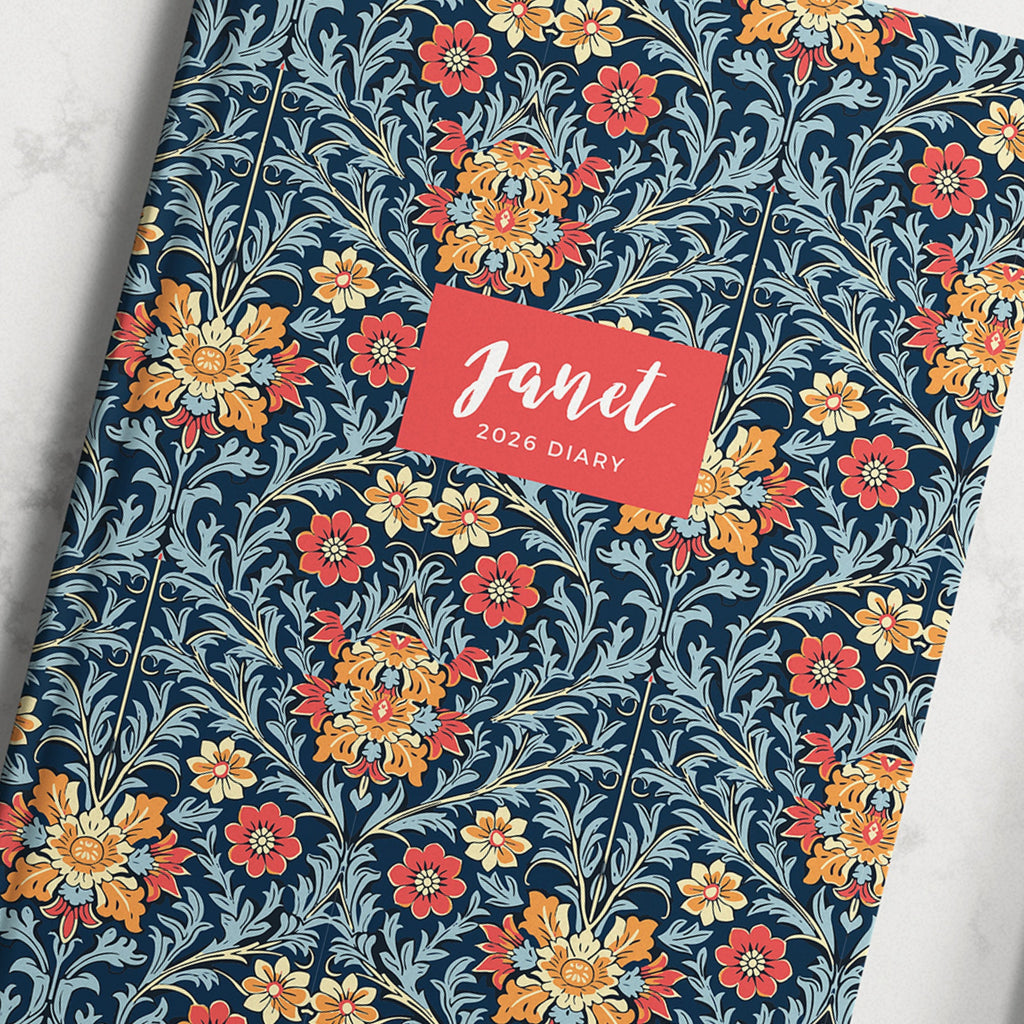 Personalised William Morris Style 2026 Diary