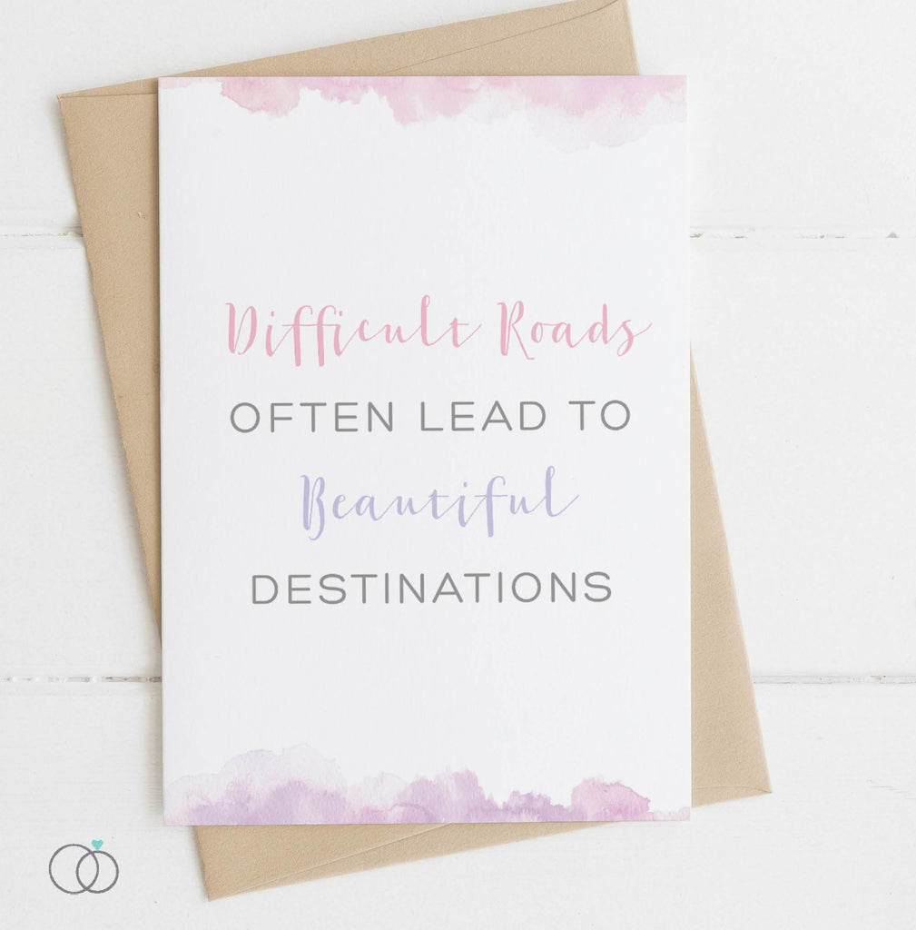Difficult Roads Quote Postcard