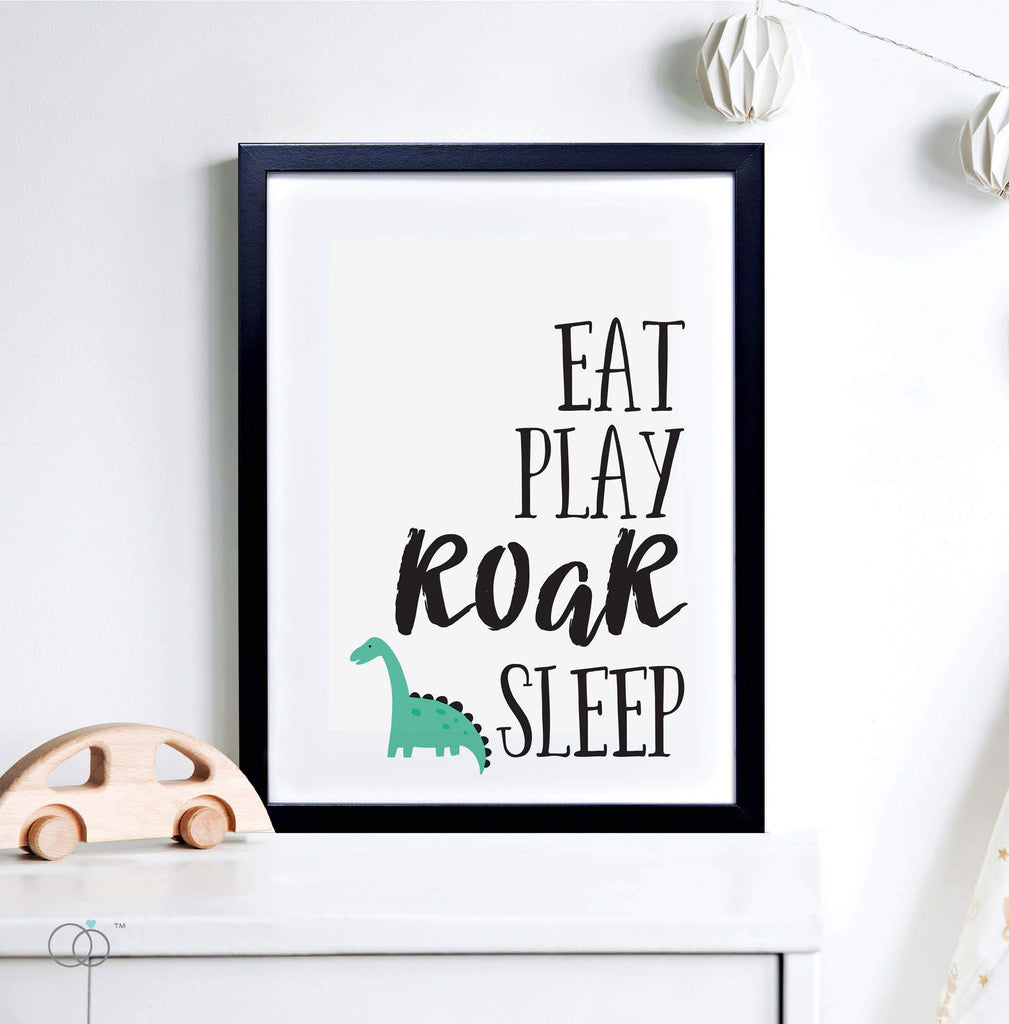 Eat Play Roar Sleep Art Print