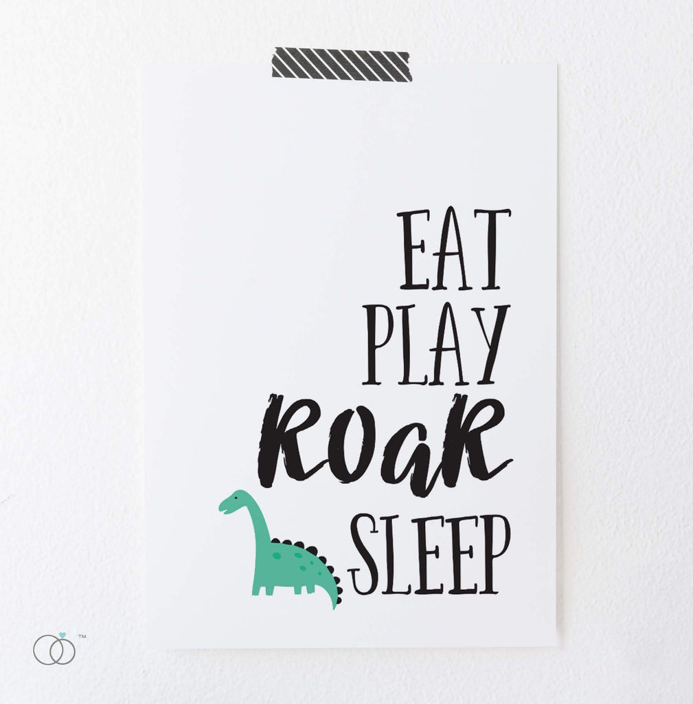 Eat Play Roar Sleep Art Print A4 (210mm × 297mm) / Unframed
