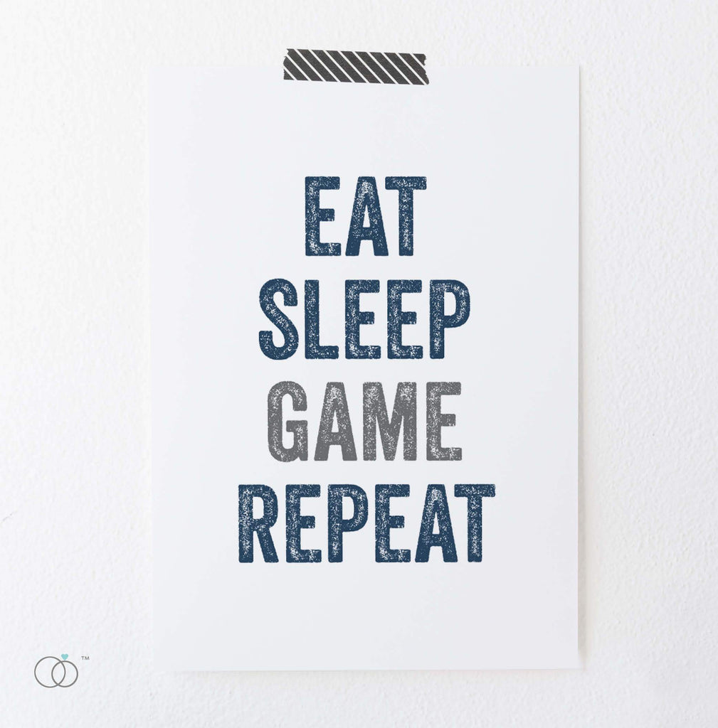 Eat Sleep Game Art Print A4 (210mm × 297mm) / Unframed