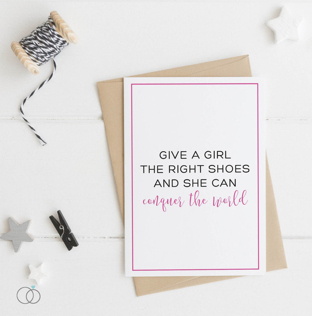 Girl Right Shoes Quote Postcard