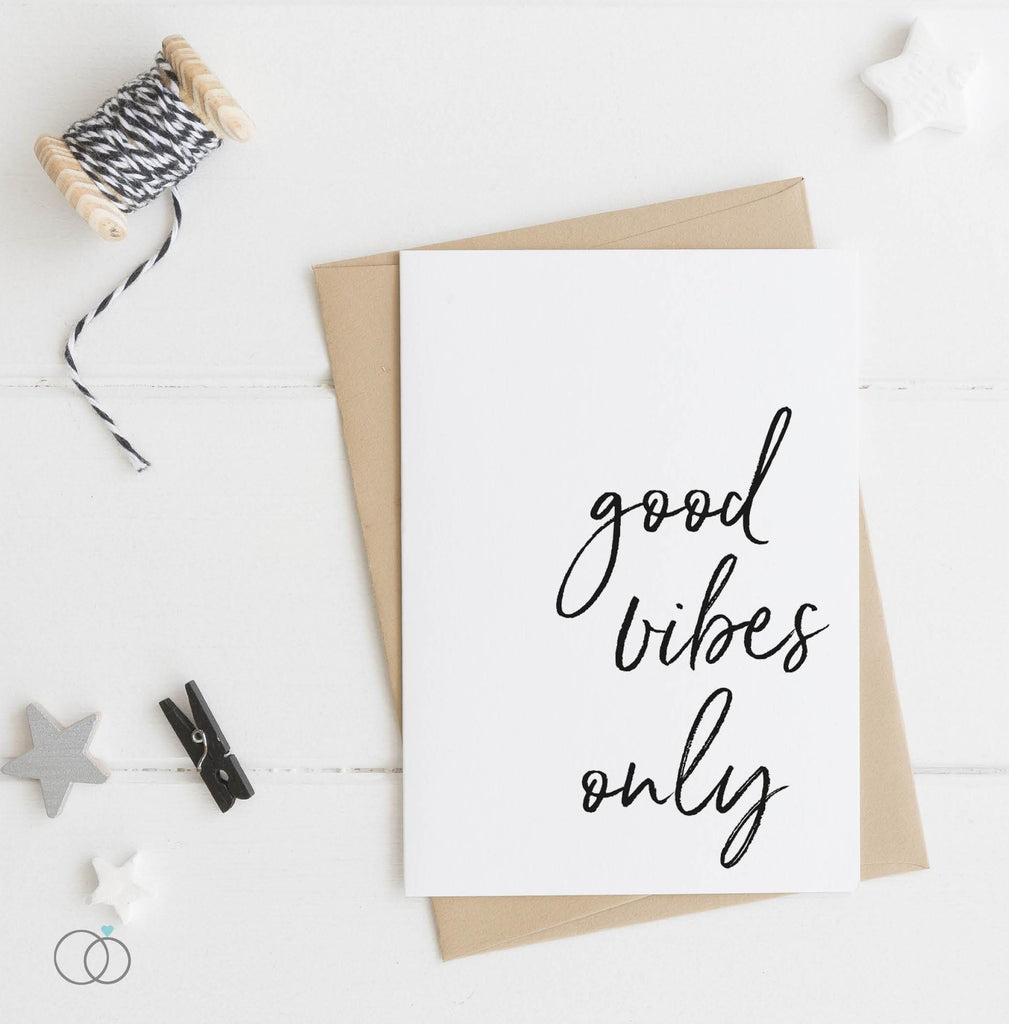 Good Vibes Only Quote Postcard