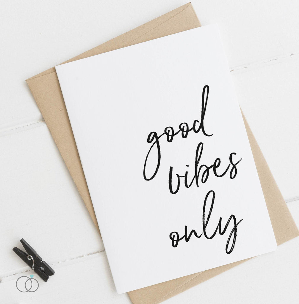 Good Vibes Only Quote Postcard