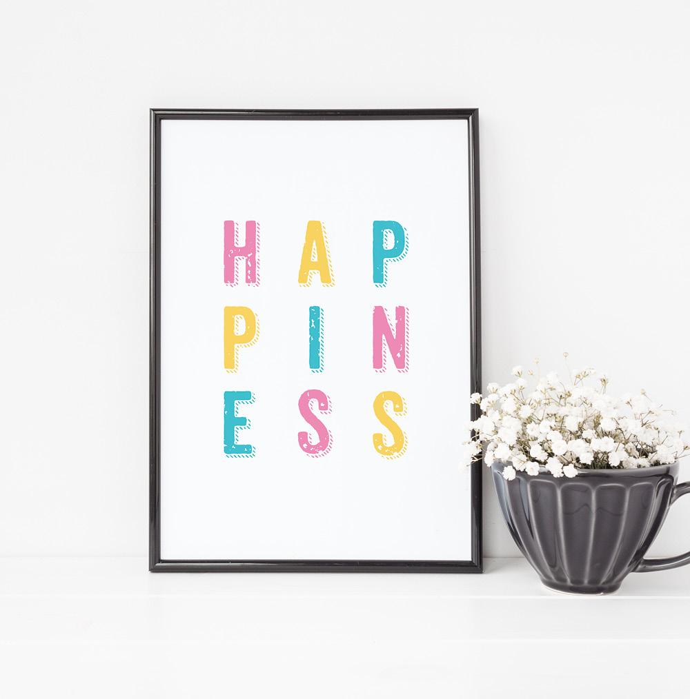 Happiness Quote Print