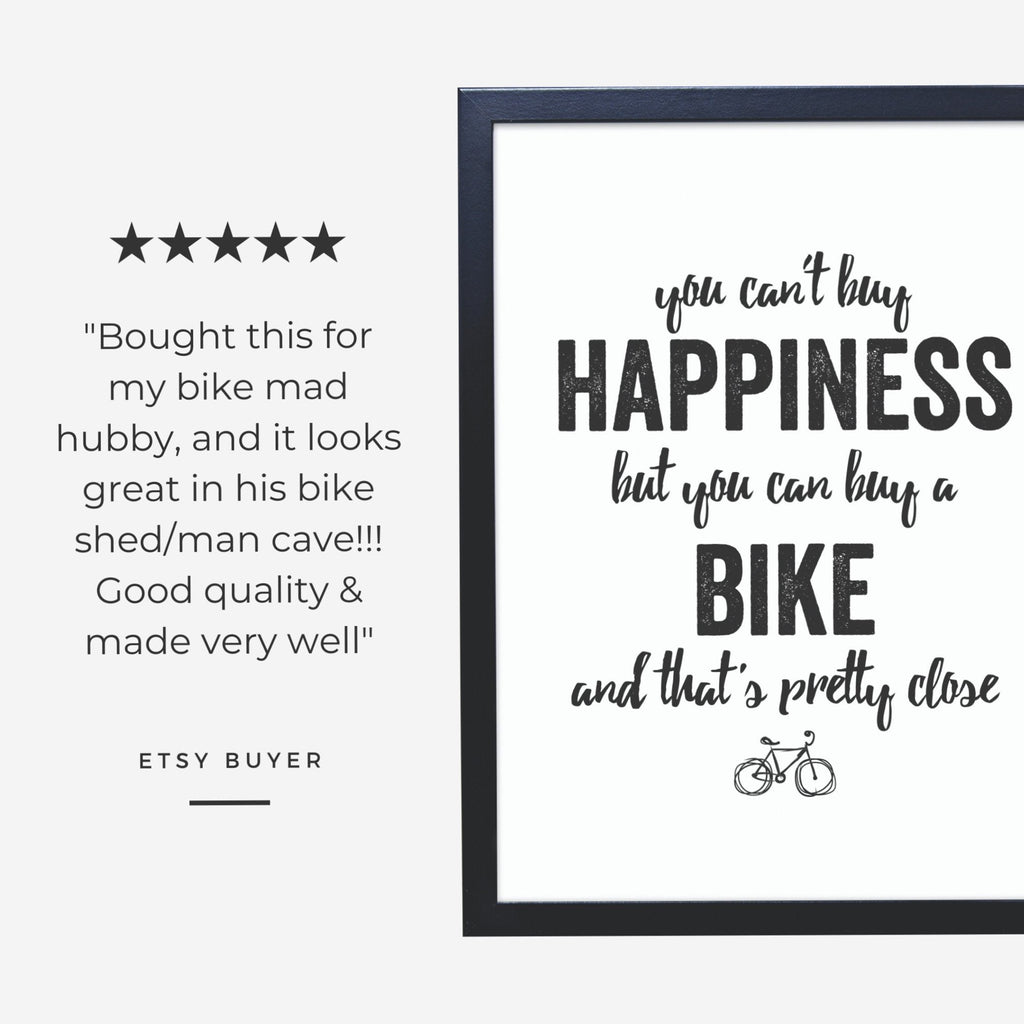 Happiness Bike Quote Print