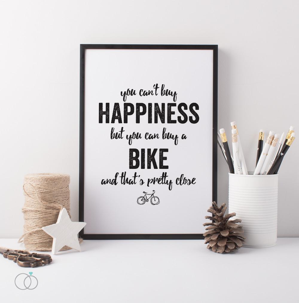 Happiness Bike Quote Print