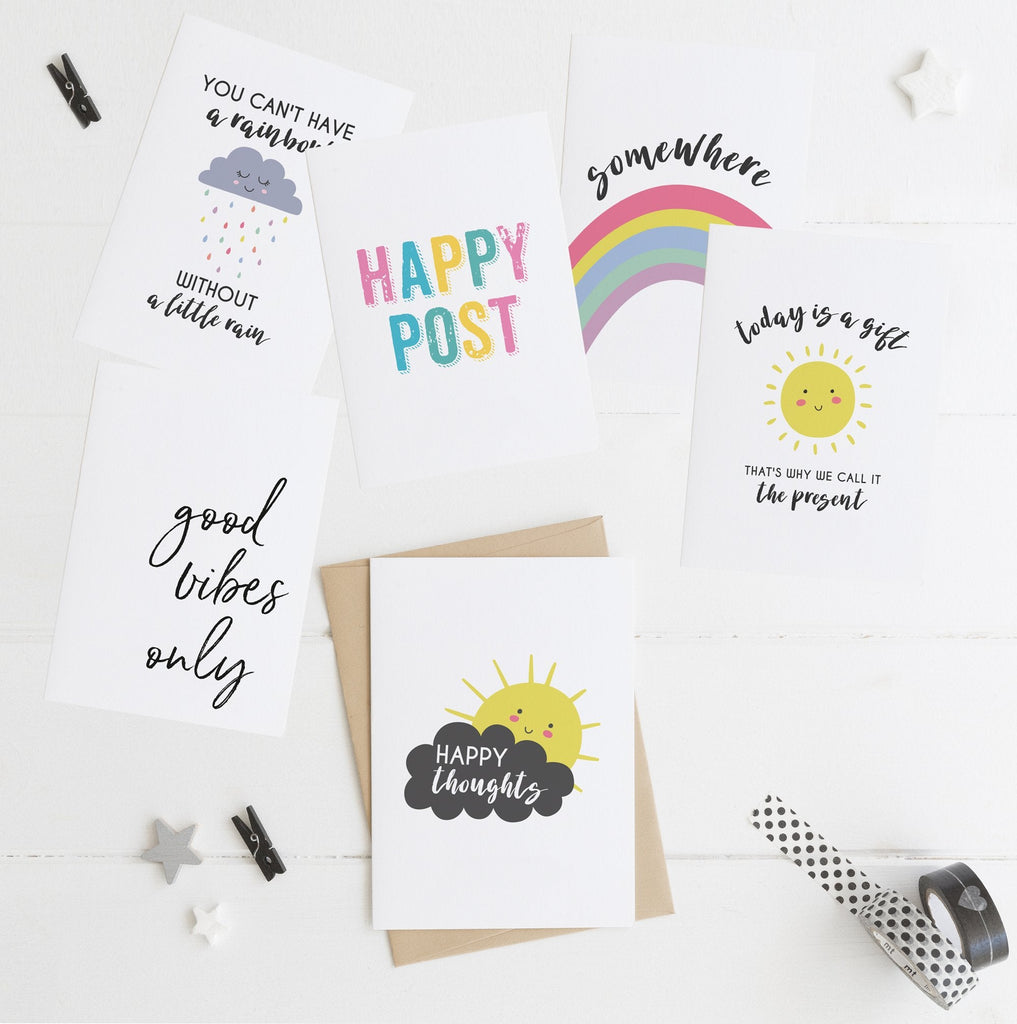 Happy Post Positive Quote Postcard Subscription