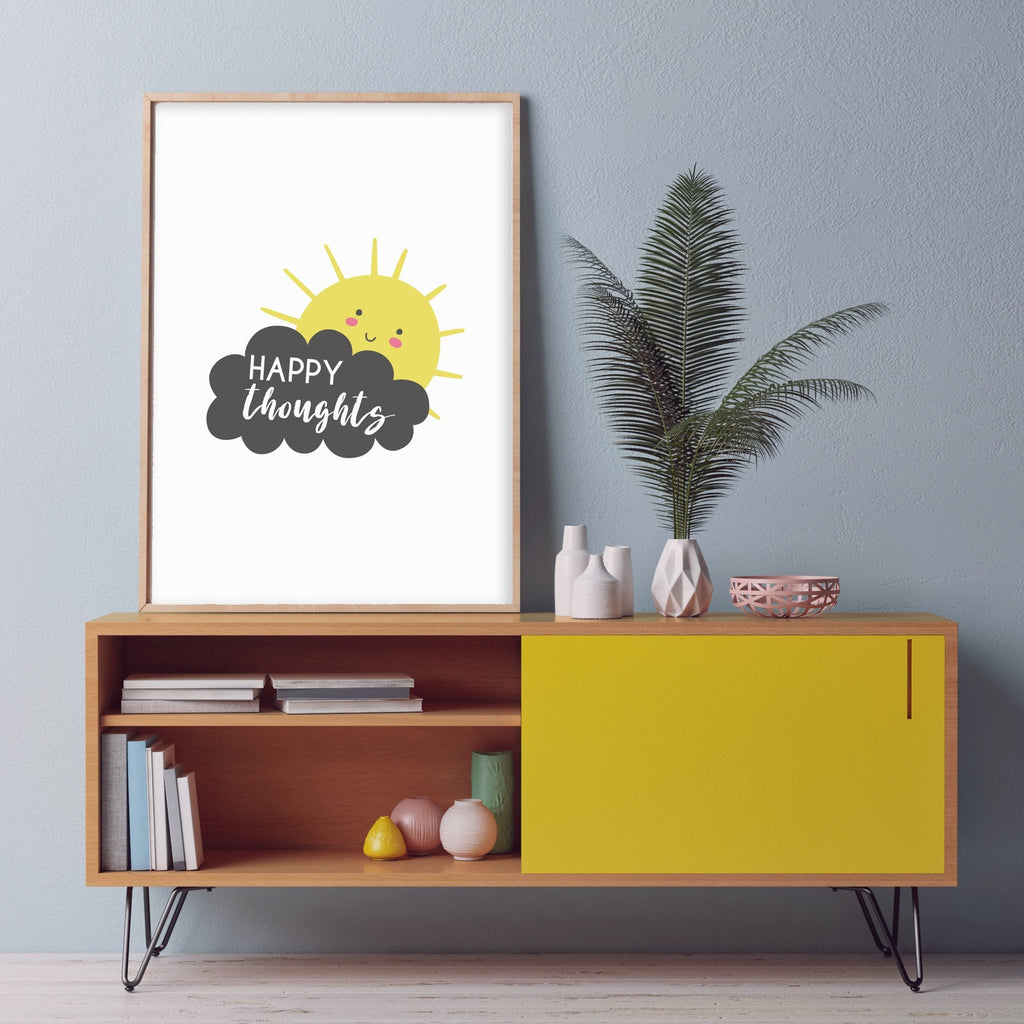 Happy Thoughts Quote Print