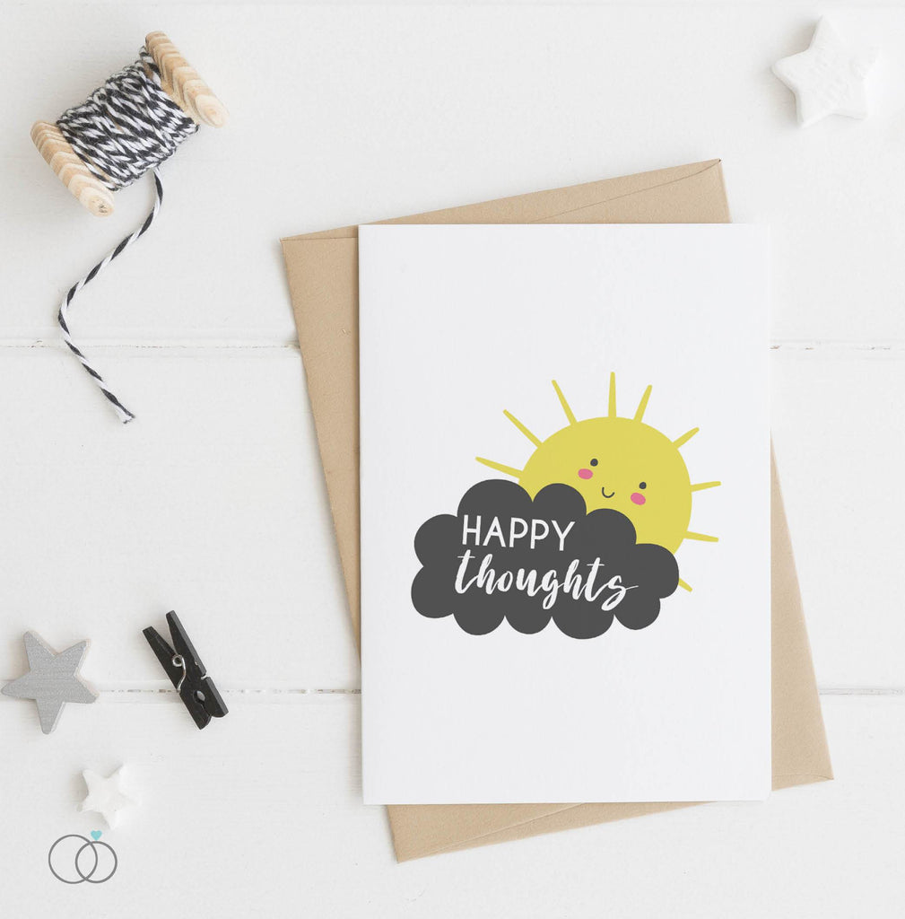 Happy Thoughts Sunshine Quote Postcard