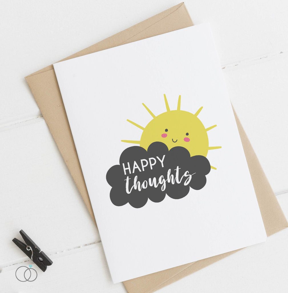 Happy Thoughts Sunshine Quote Postcard