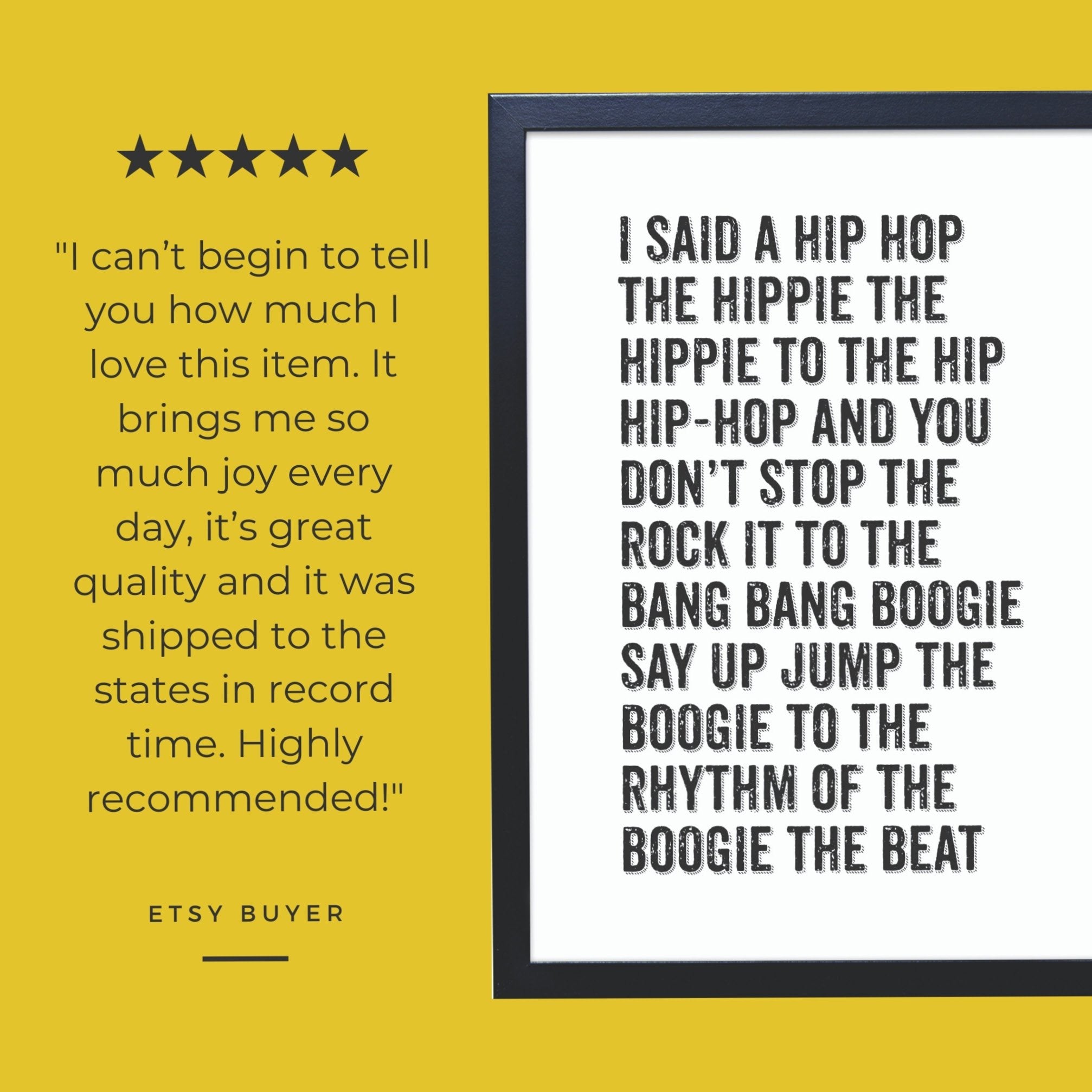 Hip Hop Lyric Art Print - Rappers Delight Sugarhill Gang Lyrics