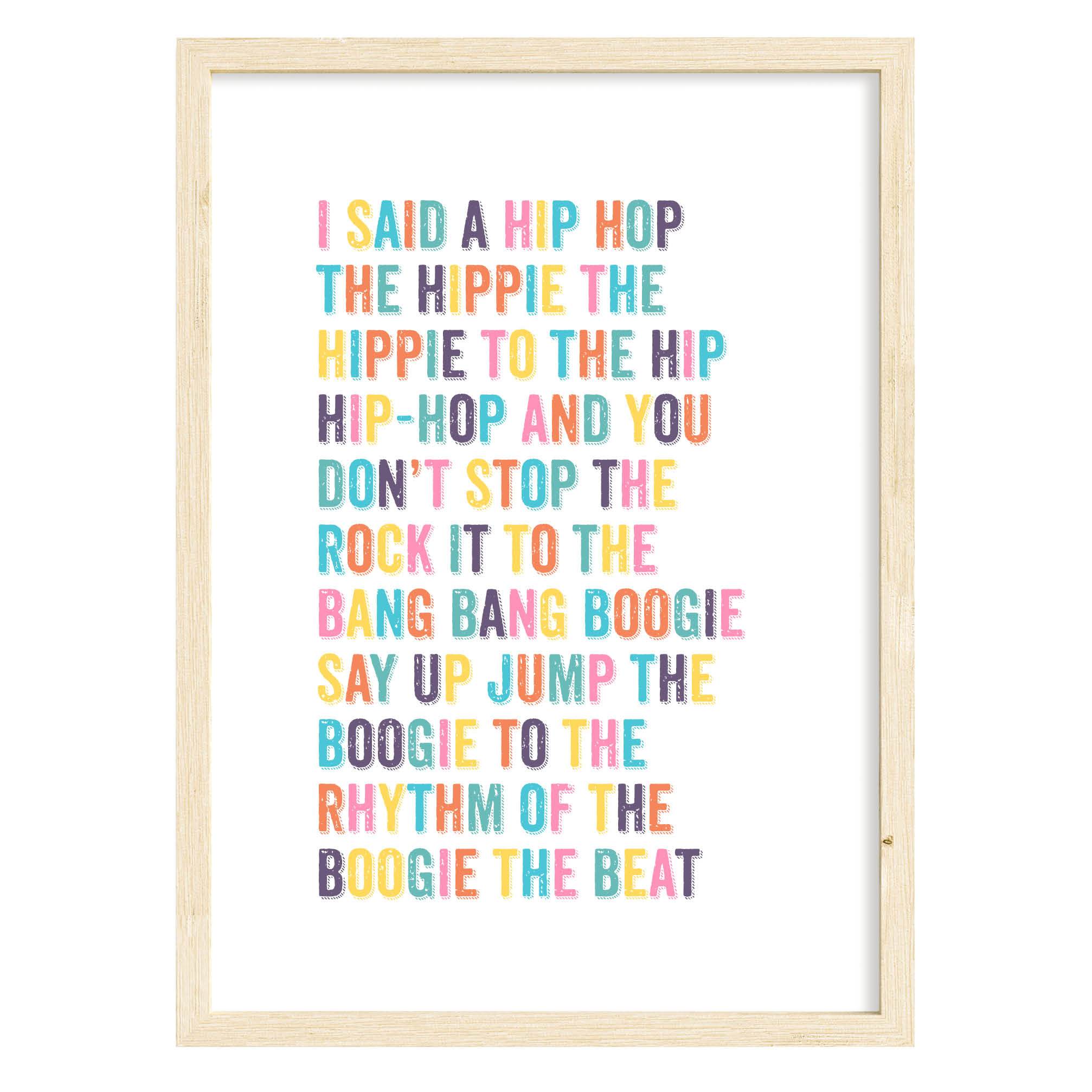 Hip Hop Lyric Art Print - Rappers Delight Sugarhill Gang Lyrics